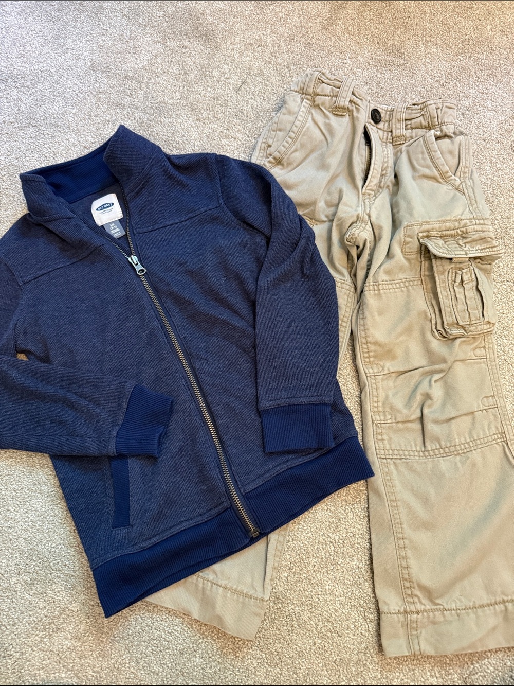 Boys Bundle Gap Khakis and Zip Up Sweater